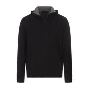 Kasjmier Hoodie met Rits Vince , Black , Heren