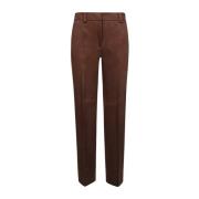 Cupro Wijde Broek Incotex , Brown , Dames