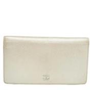 Pre-owned Leather wallets Chanel Vintage , White , Dames