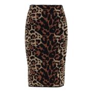 Luipaardprint Hoge Taille Rok Blumarine , Multicolor , Dames