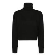 Turtleneck Sweater Box Dondup , Black , Dames