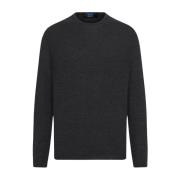 Silk Blend Crew Neck Jumper Kiton , Gray , Heren