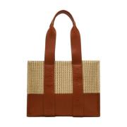 Bruine Woody Tote Tas Chloé , Brown , Dames