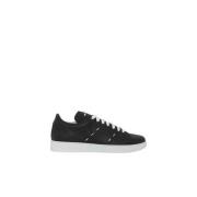 Contraststiksel Leren Sneakers Kiton , Black , Heren