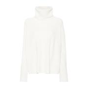 Witte Gebreide Coltrui Sweater Fabiana Filippi , White , Dames