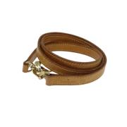 Pre-owned Leather belts Louis Vuitton Vintage , Beige , Dames