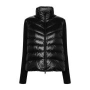 Zwarte Gewatteerde Gewatteerde Jas Moncler , Black , Dames