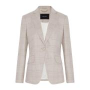 Wollen Glen Plaid Blazer Jas Kiton , Beige , Dames