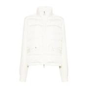 Witte Gewatteerde Donsjas Moncler , White , Dames