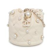 Pre-owned Leather chanel-bags Chanel Vintage , White , Dames