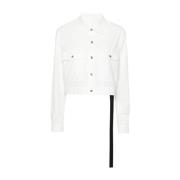 Witte Cutout Mouw Knoop Shirt Rick Owens , White , Dames