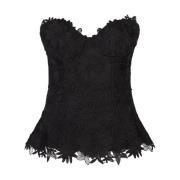 Zwarte Bloemen Macramé Mouwloze Top Giuseppe Di Morabito , Black , Dam...