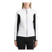 Effen Logo Rits Sweater Emporio Armani EA7 , White , Dames