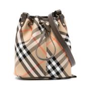 Beige Crossbody Tas met Koordsluiting Burberry , Multicolor , Dames