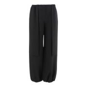 Zwarte Technische Cady Elastische Broek Giorgio Armani , Black , Dames