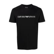 Katoenen Korte Mouw T-Shirt Emporio Armani , Black , Heren