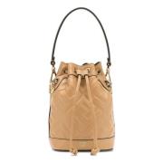 Iconische FF-motief leren tas Fendi , Beige , Dames