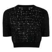 Zwart Jacquard Gebreid 4G Motief Shirt Givenchy , Black , Dames