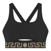 Grieks Medusa-motief Zwempak Zwart Versace , Black , Dames