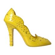 Gele Kristal Hoge Hakken Pumps Dolce & Gabbana , Yellow , Dames