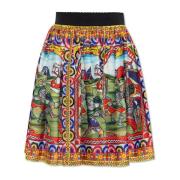 Zijden rok met Carretto-patroon Dolce & Gabbana , Multicolor , Dames