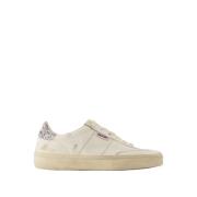 Wit/Zilver Leren Sneakers Golden Goose , White , Dames