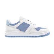 Retro Stijl Leren Sneakers Tommy Jeans , White , Dames