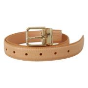 Exotisch Leer Gouden Metalen Gesp Riem Dolce & Gabbana , Beige , Dames