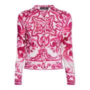 Cardigan met Majolica-patroon Dolce & Gabbana , Pink , Dames