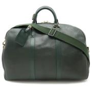 Pre-owned Leather travel-bags Louis Vuitton Vintage , Green , Dames