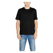 Zwarte Katoenen T-shirt Ronde Halslijn Antony Morato , Black , Heren