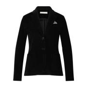 Fluweel Blazer met Revers Kraag Circolo 1901 , Black , Dames