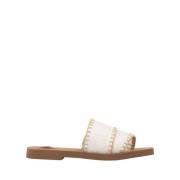 Witte platte schoenen met lintdetail Chloé , White , Dames