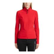 Effen Sweatshirt met Rits en Logo Emporio Armani EA7 , Red , Dames