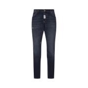 Blauwe Super Straight Jeans Lage Taille Philipp Plein , Blue , Heren