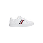 Witte Sneakers Leer NorHeren Pasvorm Tommy Hilfiger , White , Dames