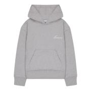 Boxy Hoodie met Logo Borduurwerk Laneus , Gray , Unisex