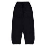 Sporty Tracksuit Style Silk Trousers Laneus , Black , Heren