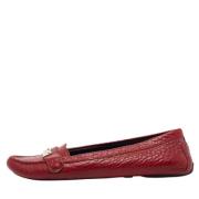 Pre-owned Leather flats Burberry Vintage , Red , Dames