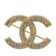 Pre-owned Metal brooches Chanel Vintage , Yellow , Dames