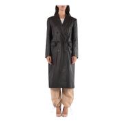 Leren trenchcoat met dubbele rij knopen Salvatore Santoro , Brown , Da...