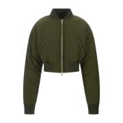 Groene Crop Bomberjack met Gouden Rits Fabiana Filippi , Green , Dames