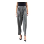 Hoge taille wollen broek met zakken Tela , Gray , Dames