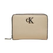 Minimal Monogram Portemonnees Calvin Klein , Beige , Dames