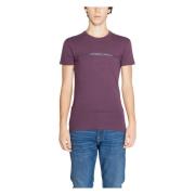 Paarse effen korte mouw T-shirt Emporio Armani , Purple , Heren