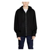 Zwarte Zip-Up Hoodie met Zakken Emporio Armani , Black , Heren