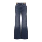 Blauwe Baggy Jeans met Gouden Details Paco Rabanne , Blue , Dames