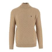 Wol Kasjmier Pullover Hoge Hals Trui Polo Ralph Lauren , Beige , Heren