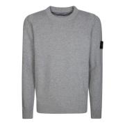 Lambswool Crew Neck Sweater Stone Island , Gray , Heren