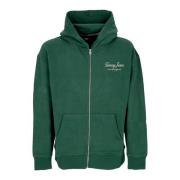 Groene Rits Hoodie Luxe Stijl Tommy Hilfiger , Green , Heren